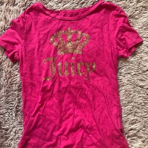 Pink with gold glitter writing Juicy Couture Tee